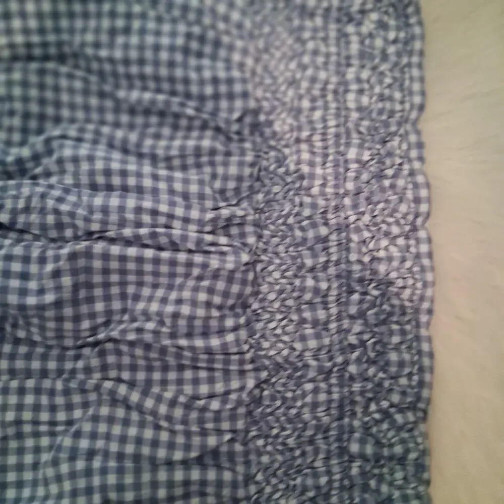Pottery Barn Teen Sweet Gingham blue sheet set twin XL + Euro Cases + Sham 5pc